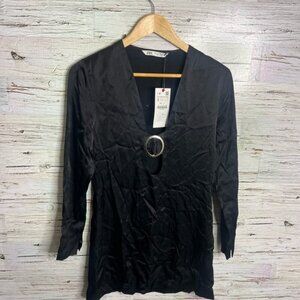 Zara black long sleeve mini dress cutout dress NWT size small